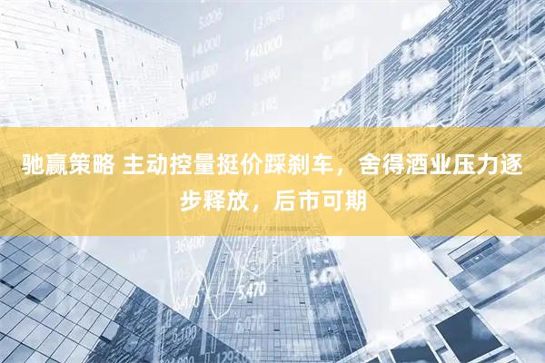 驰赢策略 主动控量挺价踩刹车，舍得酒业压力逐步释放，后市可期