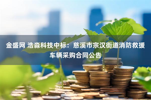金盛网 浩淼科技中标：慈溪市宗汉街道消防救援车辆采购合同公告