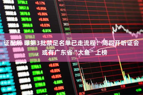 证配所 曝第3批禁足名单已走流程!周四开听证会,或有广东省“大鱼”上榜