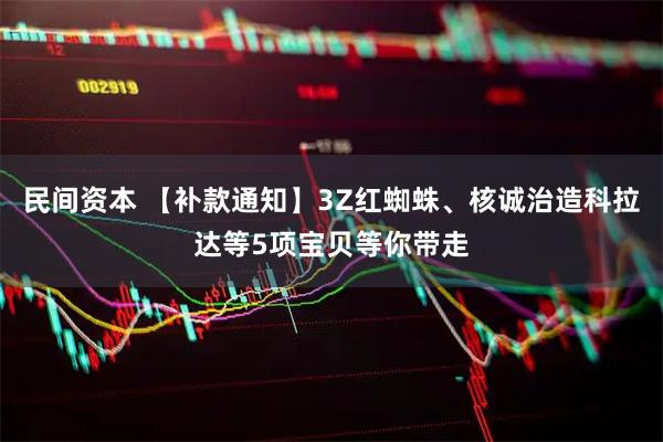 民间资本 【补款通知】3Z红蜘蛛、核诚治造科拉达等5项宝贝等你带走