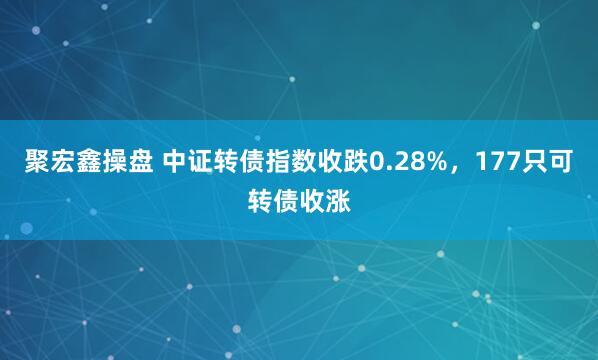 聚宏鑫操盘 中证转债指数收跌0.28%，177只可转债收涨