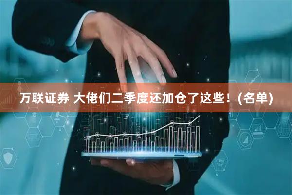 万联证券 大佬们二季度还加仓了这些!(名单)