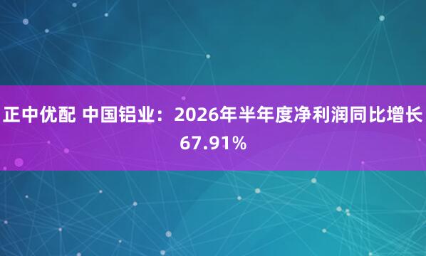 正中优配 中国铝业：2026年半年度净利润同比增长67.91%